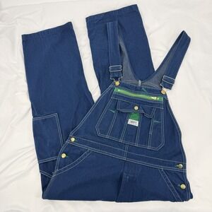 LIBERTY Bib Overall Jeans Sz 34x28 Relaxed Denim Blue Work Garden Farm Carpenter